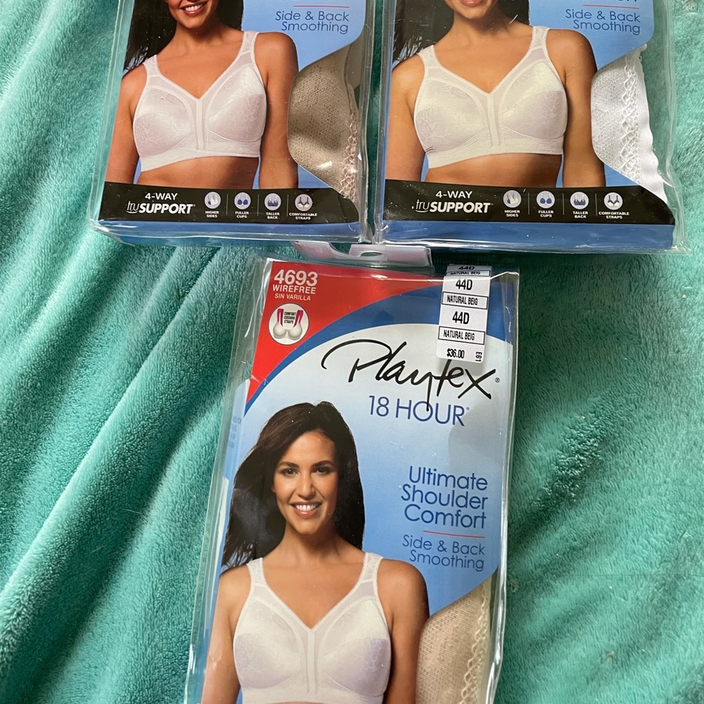 3 Playtex 18 Hour Bras